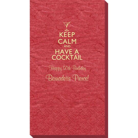 Keep Calm and Have a Cocktail Bali Guest Towels